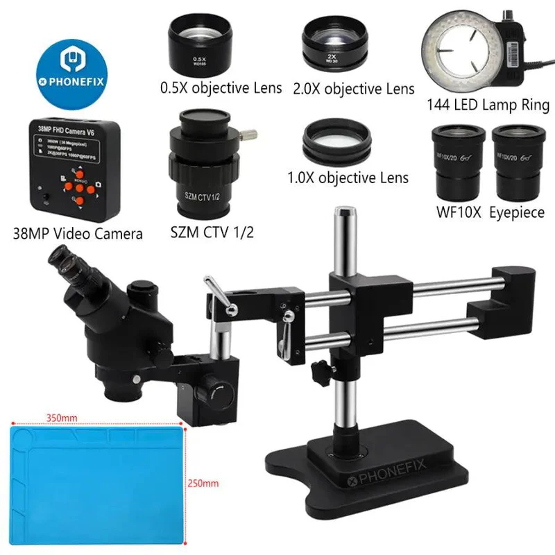 3.5X-90X Zwart Dubbele Arm Ste - Stereo Trinocular Microscope Pcb recensie en prijs